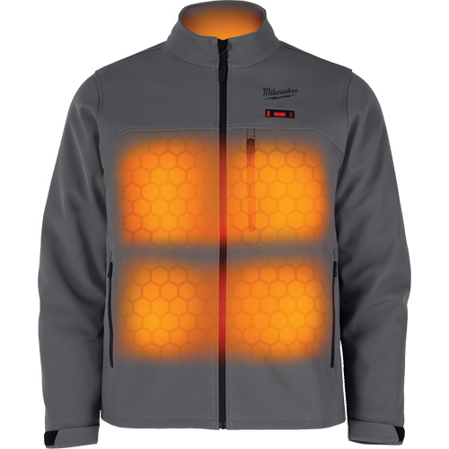 Manteau chauffante M12 ToughShell (manteau seulement), Hommes, T-Grand, Gris Sécurité Médic