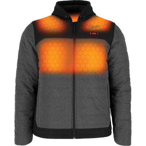 Veste chauffante M12 QuietShell avec pile, Hommes, Petit, Gris Sécurité Médic