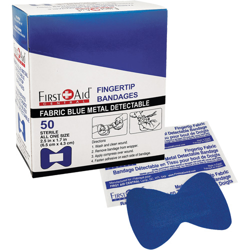 Bandages, Fingertip, Fabric Metal Detectable, Non-Sterile Sécurité Médic