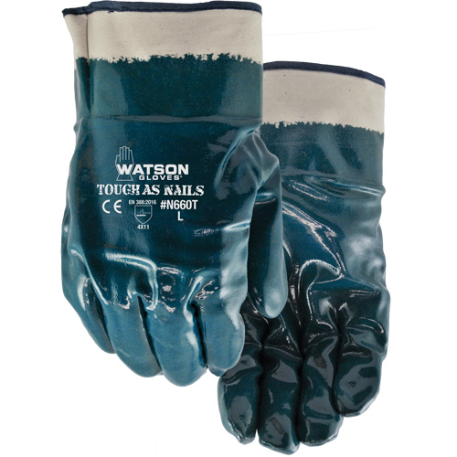 Gants r&eacute;sistants aux produits chimiques Tough-As-Nails, Taille T-Grand, Coton/Nitrile Sécurité Médic