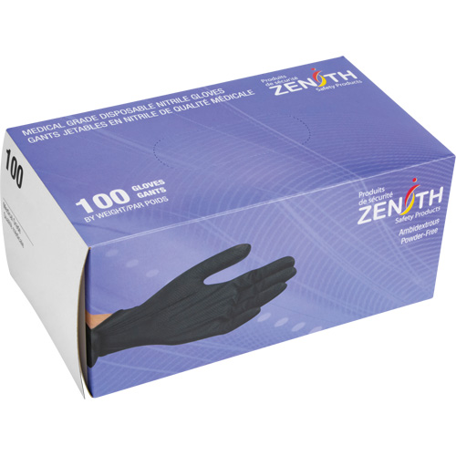 Heavyweight Tactile Grip Examination Gloves, Small, Nitrile, 8-mil, Powder-Free, Black, Class 2 Sécurité Médic