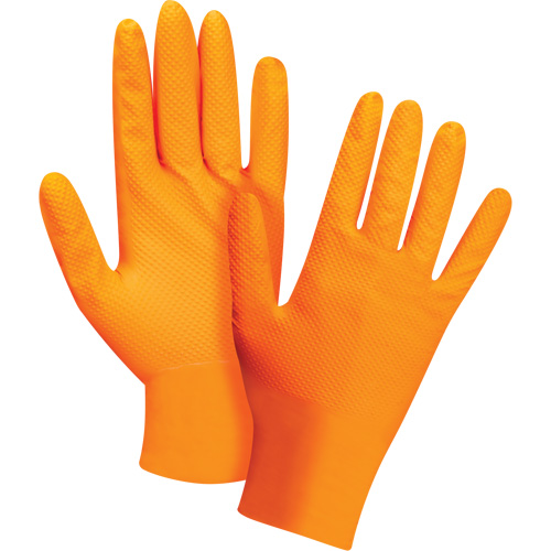 Heavyweight Tactile Grip Examination Gloves, Small, Nitrile, 8-mil, Powder-Free, Orange, Class 2 Sécurité Médic