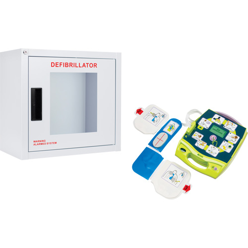AED Plus&reg; Defibrillator & Wall Cabinet Kit, Semi-Automatic, English, Class 4 Sécurité Médic
