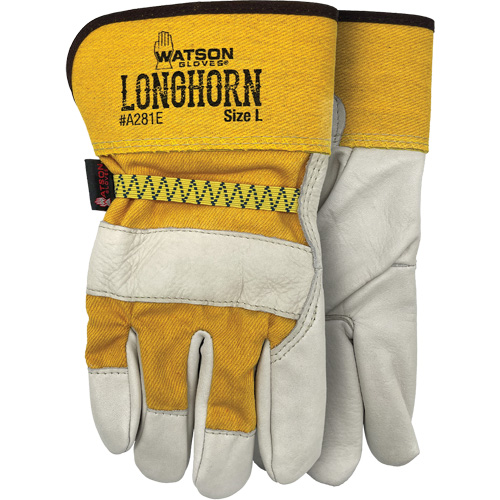 Longhorn Gloves, Large, Grain Cowhide Palm Sécurité Médic