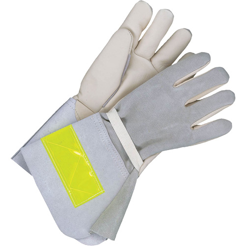 Lined Utility Gloves with 5" Cuff, Grain Cowhide, Size 10 Sécurité Médic