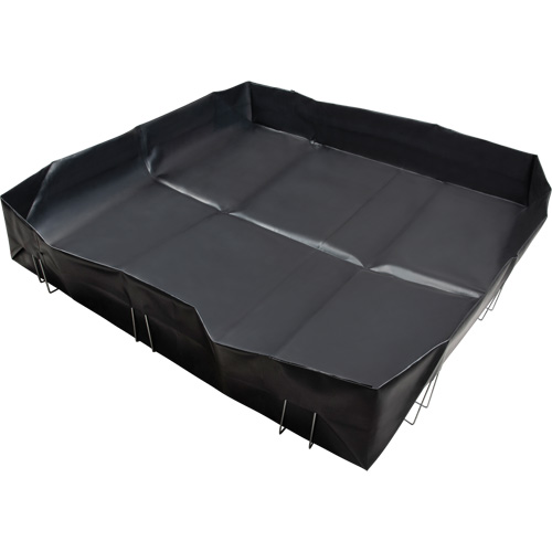 Berme &agrave; support en fil m&eacute;tallique, Capacit&eacute; 268 gal. US, 6' la x 8' lo x 12" h, Support en L Sécurité Médic