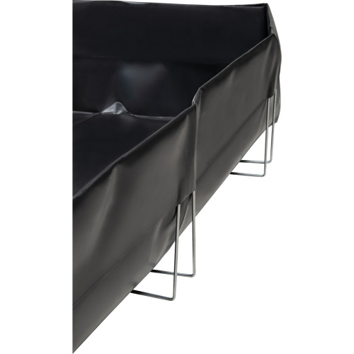 Berme &agrave; support en fil m&eacute;tallique, Capacit&eacute; 268 gal. US, 6' la x 8' lo x 12" h, Support en L Sécurité Médic