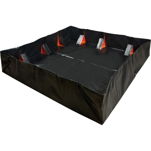 IBX Wall Pop-Up Berm, 268 US gal. Capacity, 6' W x 6' L x 12" H, Snap-Up Bracket Sécurité Médic