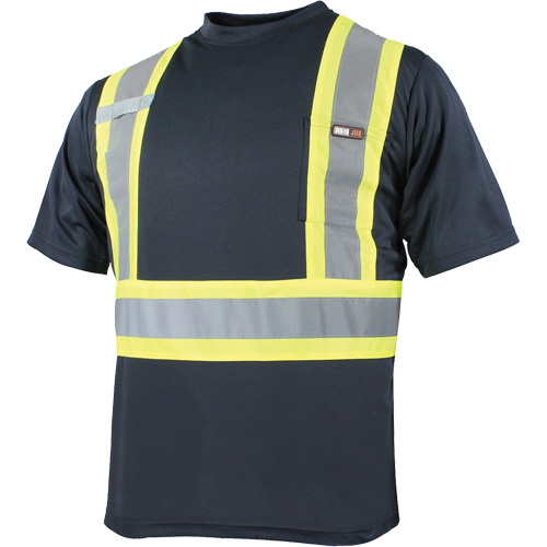 Quick Dry Short Sleeves T-Shirt, Polyester, Small, Navy Blue Sécurité Médic