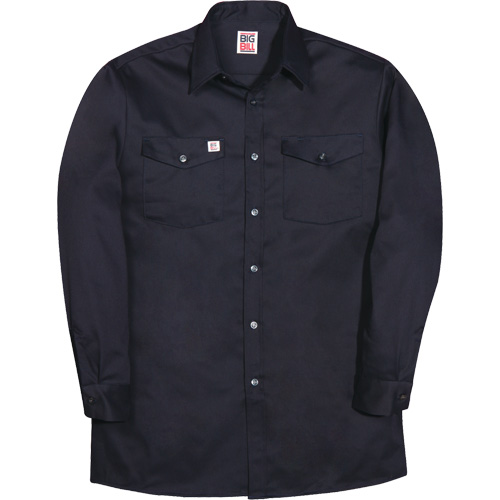 Long-Sleeve Industrial Work Shirt, Men's, Small, Navy Blue Sécurité Médic