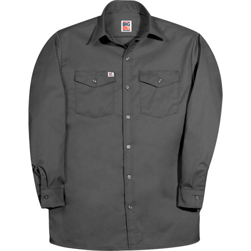 Premium Long-Sleeve Work Shirt, Men's, Small, Charcoal Sécurité Médic