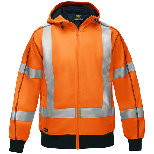 Bisley&reg; X-Back Full Zip Hooded Sweatshirt with Sherpa Lining, Medium, High Visibility Orange Sécurité Médic