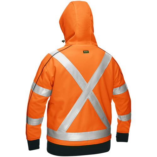 Bisley&reg; X-Back Women's Contoured Full Zip Hooded Sweatshirt with Sherpa Lining, Small, High Visibility Orange Sécurité Médic