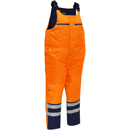 Bisley&reg; Extreme Cold Bib Overall, Polyester, Small, High Visibility Orange Sécurité Médic