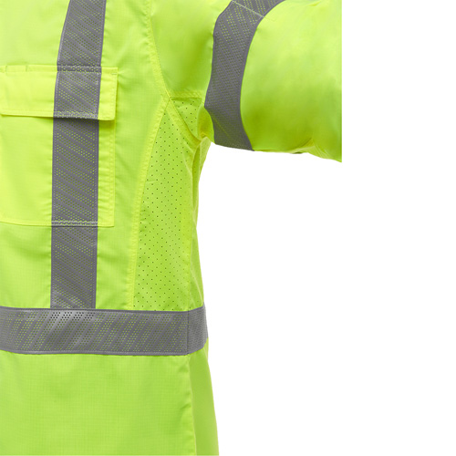 Chemise de travail &agrave; manches longues et X au dos Bisley avec X-Airflow, Poly-coton, Petit, Jaune lime haute visibilit&eacute; Sécurité Médic