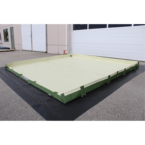 Easy-Riser Insta-Berm, 374 US gal. Capacity, 10' W x 10' L x 6" H, Hinge Bracket Sécurité Médic