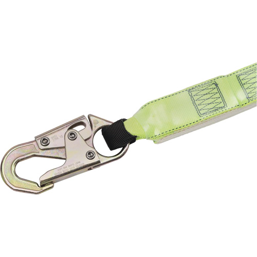 SA-64000-4 Shock Absorbing Lanyard, 4', Snap Hook Center, Snap Hook Leg Ends, Polyester Sécurité Médic