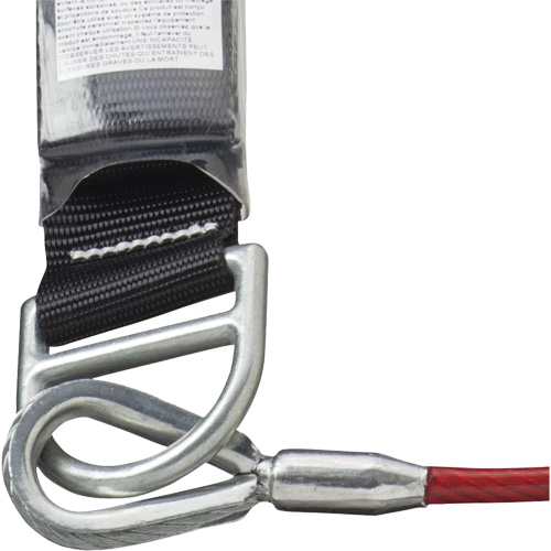 SA-5500-4 Shock Absorbing Lanyard, 4', Snap Hook Center, Snap Hook Leg Ends, Galvanized Steel Sécurité Médic