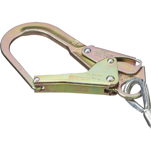 SA-5502-6 Shock Absorbing Lanyard, 6', Form Hook Center, Snap Hook Leg Ends, Galvanized Steel Sécurité Médic