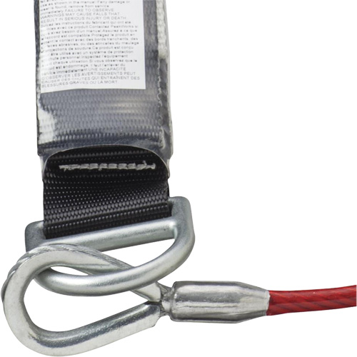 SA-5502-6 Shock Absorbing Lanyard, 6', Form Hook Center, Snap Hook Leg Ends, Galvanized Steel Sécurité Médic