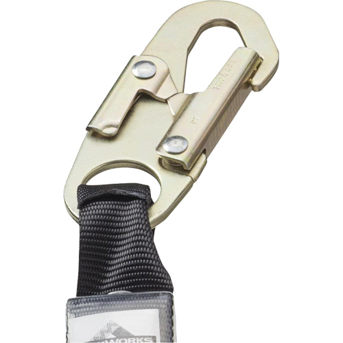 SA-55522-4 PVC-Coated Shock Absorbing Lanyard, 4', Form Hook Center, Snap Hook Leg Ends, Galvanized Steel Sécurité Médic