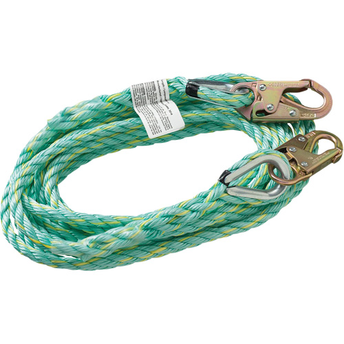 VL-1122-100 Vertical Lifeline Rope with Anchor End Snap Hook, Copolymer Sécurité Médic