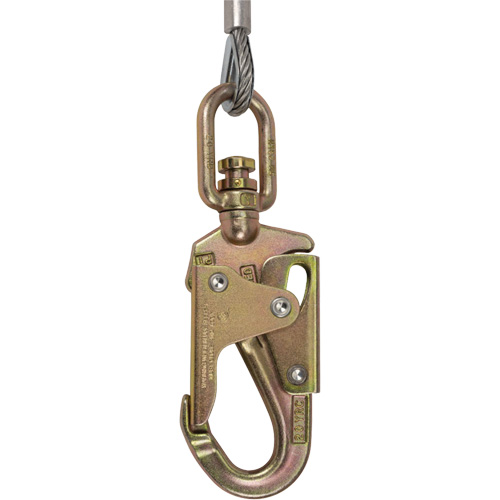 SRL-73302-20LE Self-Retracting Lifeline, 20', Galvanized Steel, Swivel Sécurité Médic
