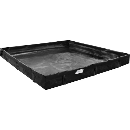 Spill Containment Berm, 3740 US gal. Capacity, 50' W x 10' L x 1" H, L-Bracket Sécurité Médic