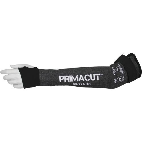 PrimaCut 68-774 Cut-Resistant Sleeve, HPPE, 18", ASTM ANSI Level A7/EN 388 Level F, Grey Sécurité Médic