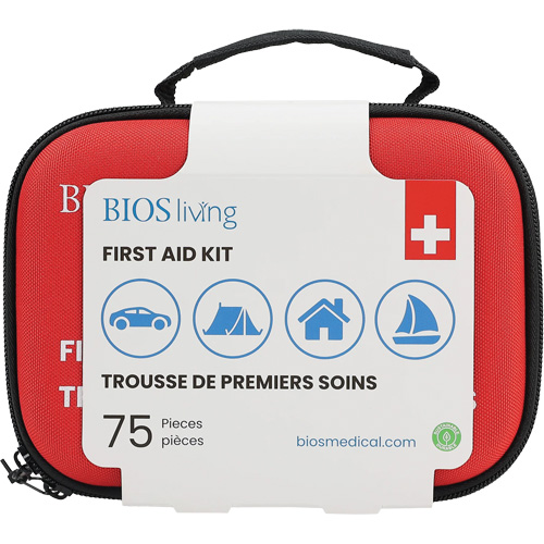 75-Piece Home & Travel First Aid Kit, Nylon Bag Sécurité Médic