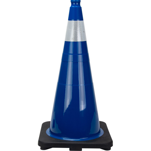 Premium Traffic Cone, 28", Blue, 4" Reflective Collar(s) Sécurité Médic