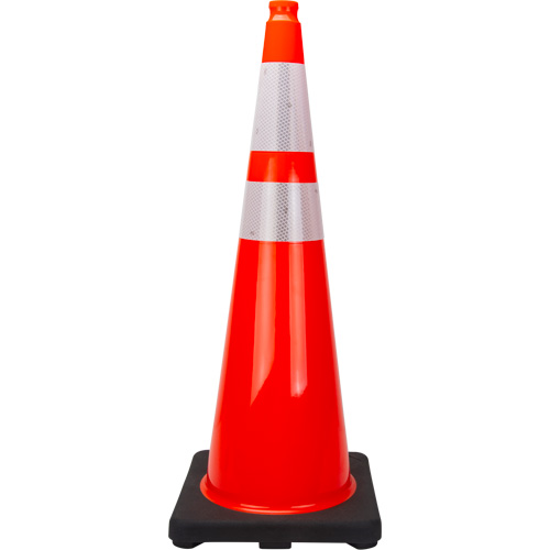 Premium Traffic Cone, 36", Orange, 4" & 6" Reflective Collar(s) Sécurité Médic
