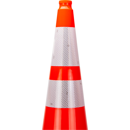 Premium Traffic Cone, 36", Orange, 4" & 6" Reflective Collar(s) Sécurité Médic