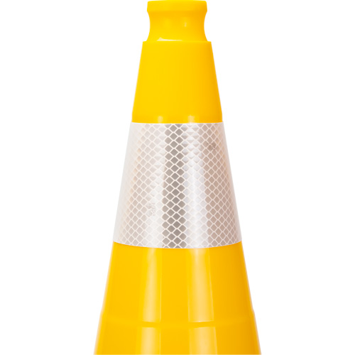 Premium Traffic Cone, 28", Yellow, 4" Reflective Collar(s) Sécurité Médic