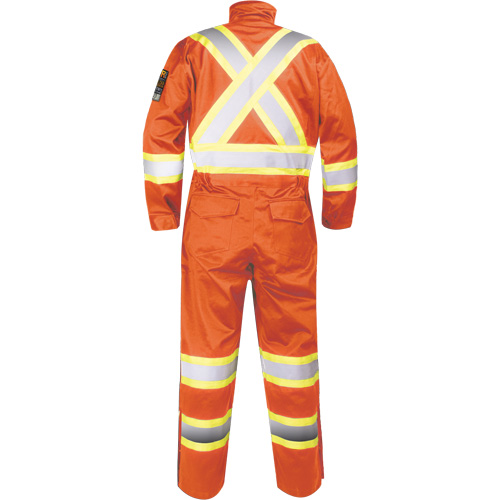 Fire-Resistant Coverall with High-Visibility Bands, Size Small, Orange Sécurité Médic