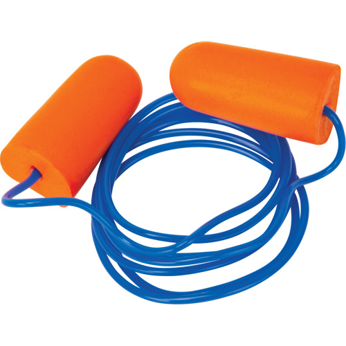 Foam Earplugs, Pair - Polybag, Corded Sécurité Médic