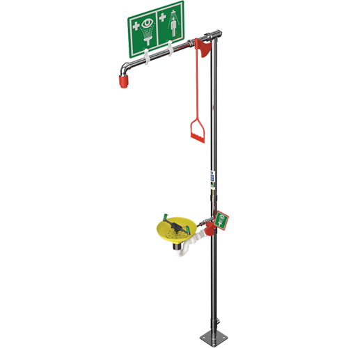 Douche combin&eacute;e avec cuvette ouverte en ABS et entr&eacute;e sup&eacute;rieure, Socle Sécurité Médic