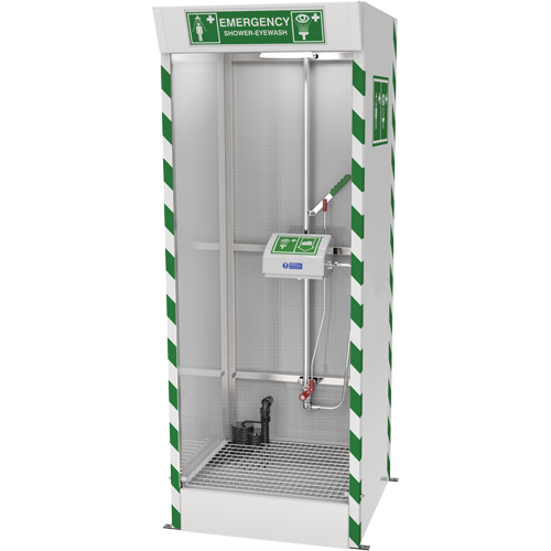 Emergency Cubicle Shower & Covered Eye & Face Wash with Sump Pump Sécurité Médic