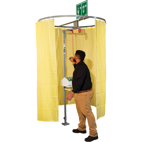 Pipe Mounted Safety Shower Modesty Curtain Sécurité Médic