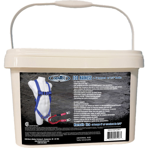 ECO Safety Harness in Pail with 6' Lanyard, CSA Certified, Class A, 255 lbs. Cap. Sécurité Médic