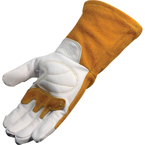 Caiman&reg; Premium TIG/MIG Welder's Gloves with FR Insulated Split Cowhide Back, Grain Goatskin, Size X-Large Sécurité Médic