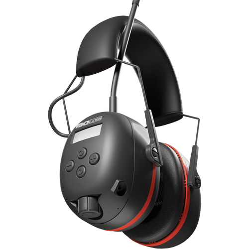 Black & Red Air Defender AM/FM Earmuffs, Headband Style, 24 dB Sécurité Médic