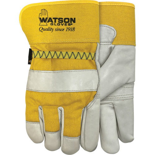 94003i Leather Combo Lined Gloves, Large, Grain Cowhide Palm, Fleece Inner Lining Sécurité Médic