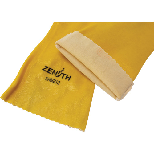 Rough-Finish Chemical-Resistant Gloves, Size 9, 14" L, PVC, Interlock Inner Lining, 47-mil Sécurité Médic