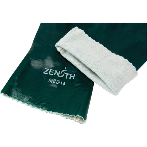 Gants verts &agrave; double enduit, 12" lo, PVC, Doublure en Jersey de coton, 70 mils Sécurité Médic