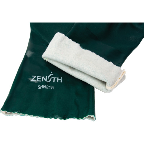 Gants verts &agrave; double enduit, 14" lo, PVC, Doublure en Jersey de coton, 70 mils Sécurité Médic