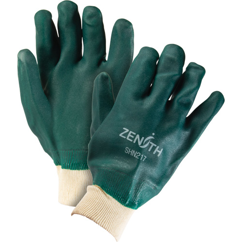 Gants verts &agrave; double enduit, 10" lo, PVC, Doublure en Jersey de coton, 70 mils Sécurité Médic