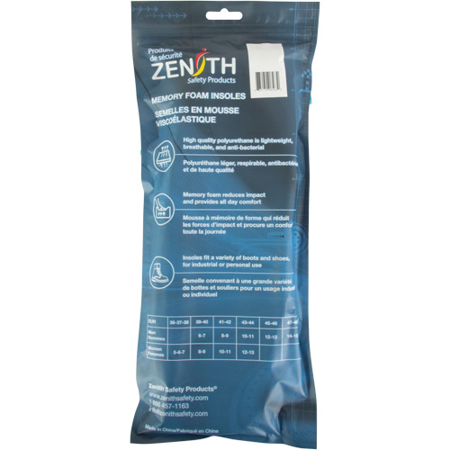 Memory Foam Insoles, Men's 14 - 15 Sécurité Médic