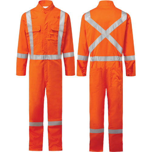Bizflame&reg; 88/12 Iona 7 oz. FR510 FR Coverall, Size 36, Orange Sécurité Médic
