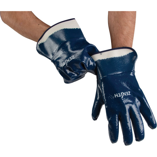 Heavyweight Safety Cuff Gloves, 10/X-Large, Nitrile Coating, Cotton Shell Sécurité Médic